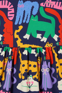 Gorman NZ - Cute Cats Kids Dress - navy