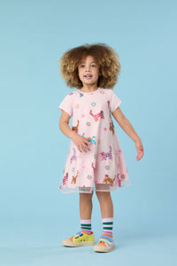 Gorman NZ - Cute Cats Kids Sequins Dress - pink