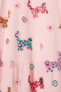Gorman NZ - Cute Cats Kids Sequins Dress - pink