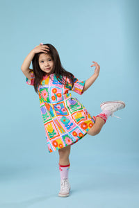Gorman NZ - Tulips Grid Kids Dress - multi