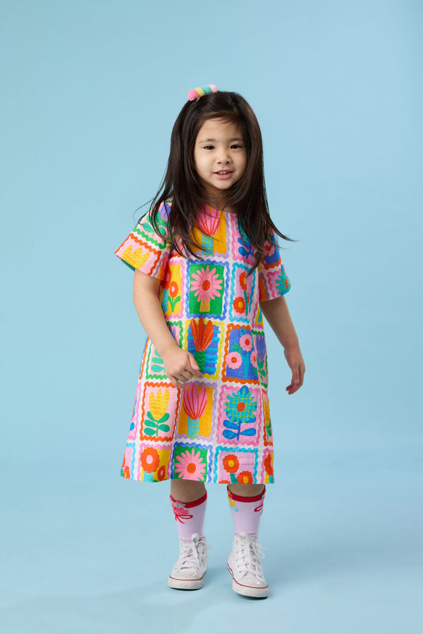 Gorman NZ - Tulips Grid Kids Dress - multi
