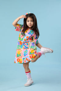 Gorman NZ - Tulips Grid Kids Dress - multi