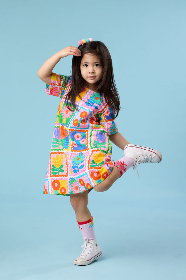 Gorman NZ - Tulips Grid Kids Dress - multi