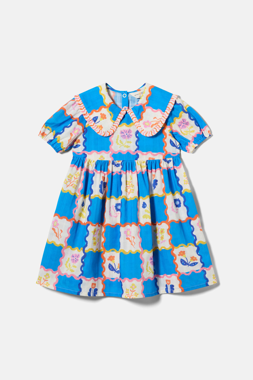 Gorman NZ - Floral Damier Kids Dress - blue