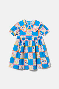 Gorman NZ - Floral Damier Kids Dress - blue