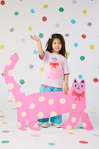 Gorman NZ - Pretty Cat Kids T-Shirt - lilac