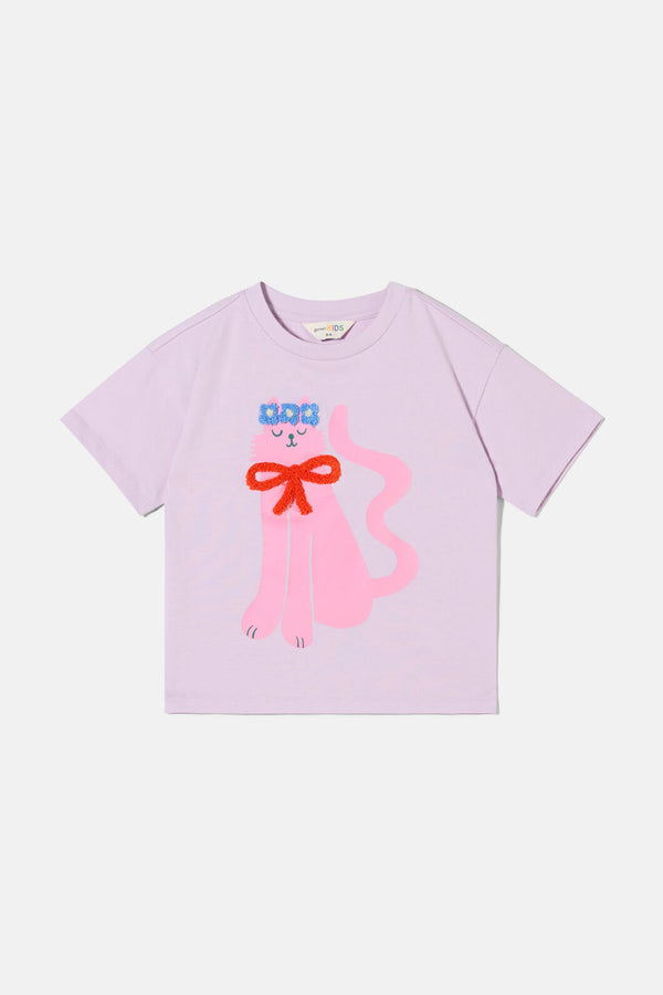 Gorman NZ - Pretty Cat Kids T-Shirt - lilac