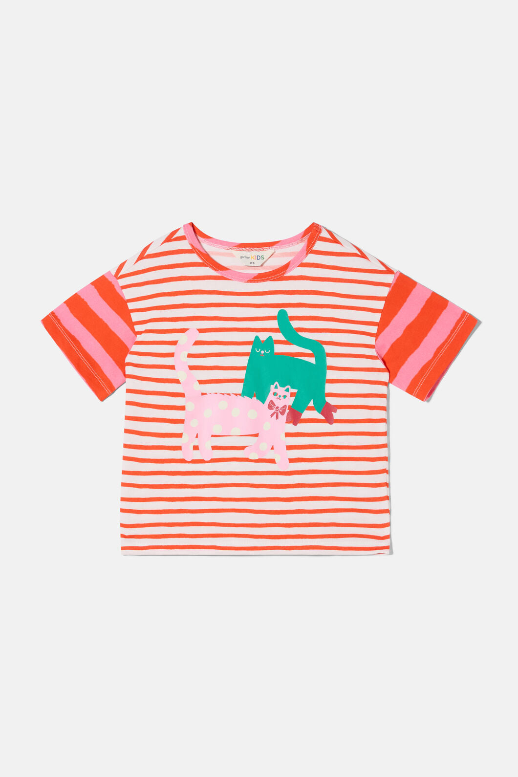 Gorman NZ - Stripe Cats Kids T-Shirt - stripe