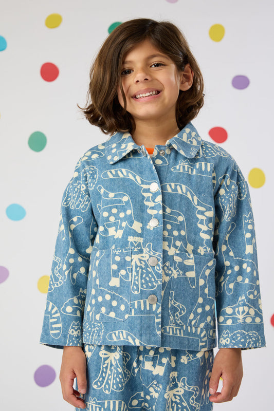 Gorman NZ - Denim Cats Kids Jacket - denim