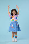Gorman NZ - Dogs Embroidery Kids Pocket Skirt - denim