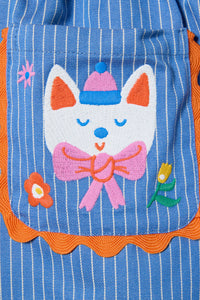 Gorman NZ - Dogs Embroidery Kids Pocket Skirt - denim