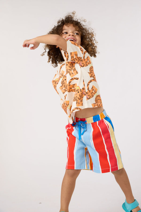 Gorman NZ - Red Stripes Kids Shorts - red-stripe