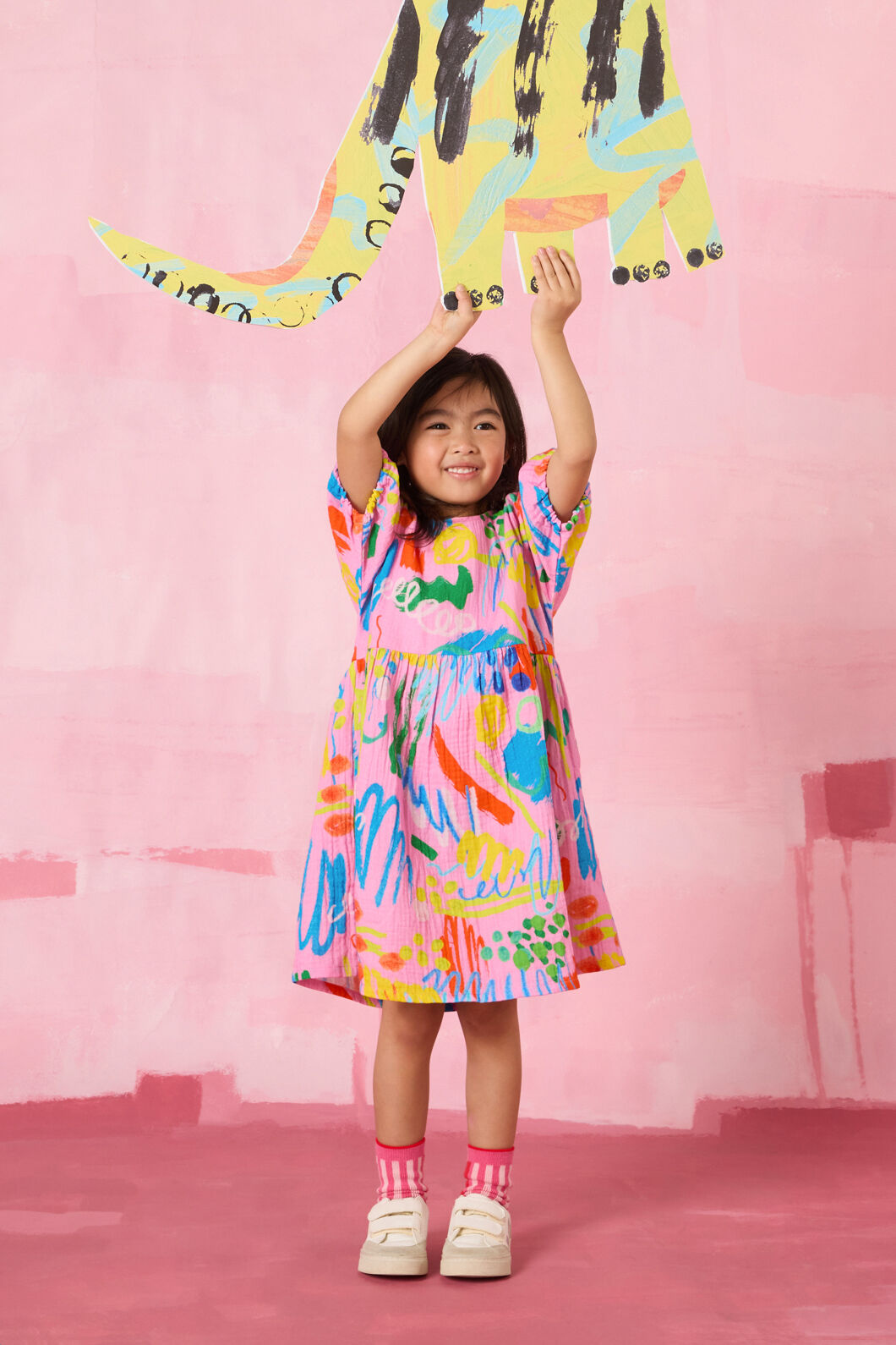 Gorman NZ - Maxi Doodles Kids Dress - pink