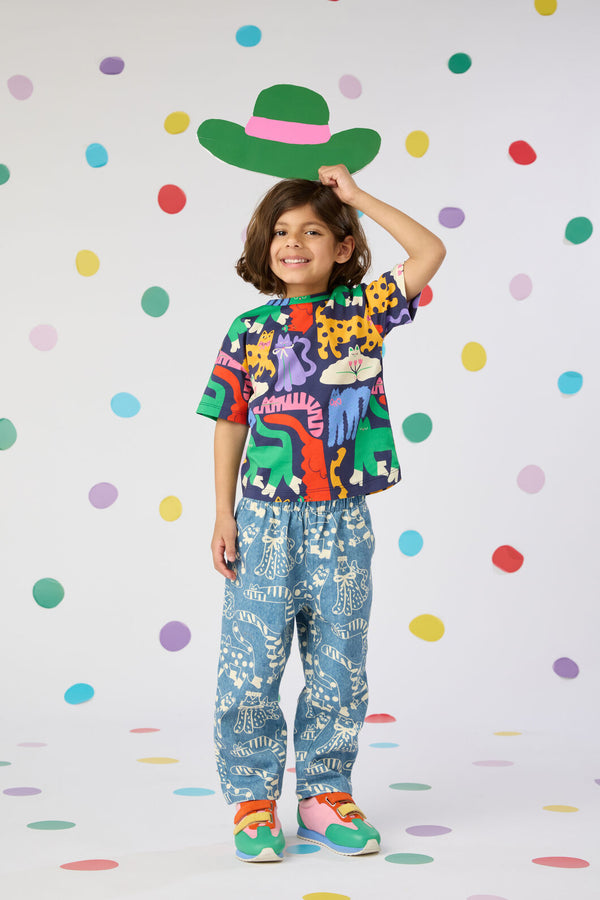 Gorman NZ - Cute Cats Kids T-Shirt - navy