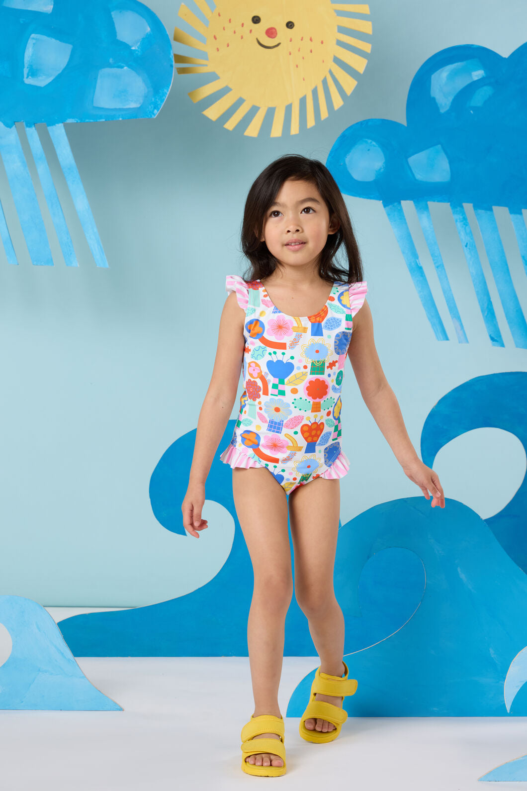 Gorman NZ - Bloom Boom Kids Swim Suit - white