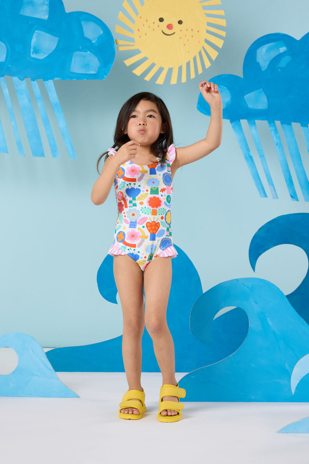 Gorman NZ - Bloom Boom Kids Swim Suit - white
