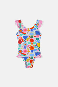 Gorman NZ - Bloom Boom Kids Swim Suit - white