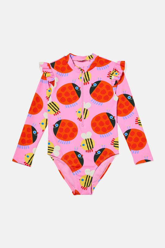 Gorman NZ - Bugs And Bees Kids Swimsuit - pink