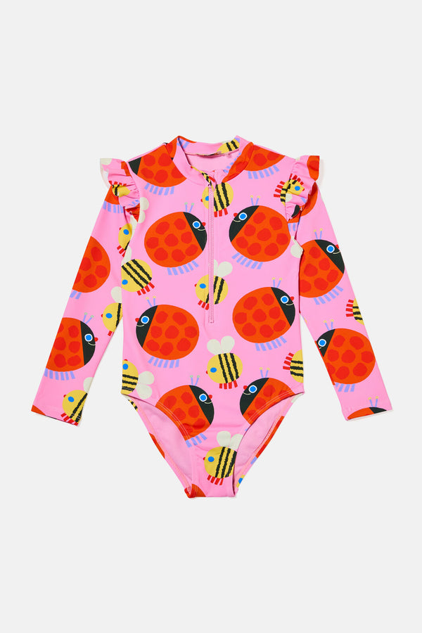 Gorman NZ - Bugs And Bees Kids Swimsuit - pink