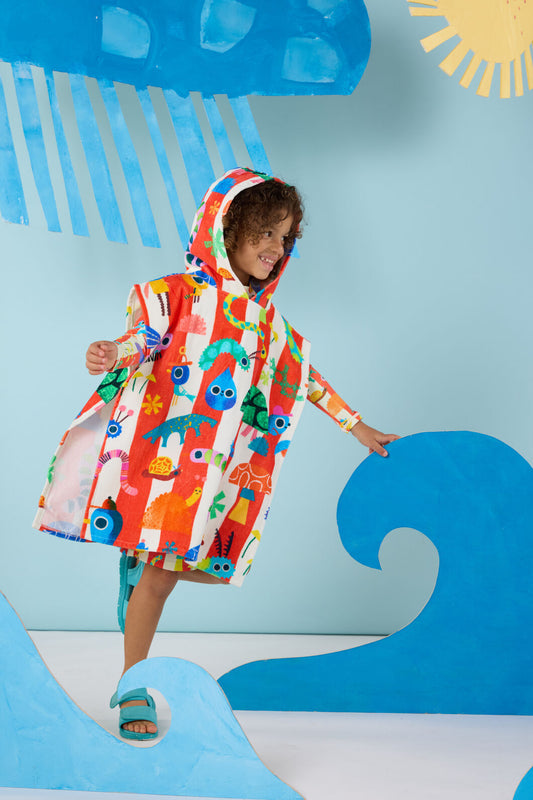 Gorman NZ - Beach Buggies Kids Poncho - multi