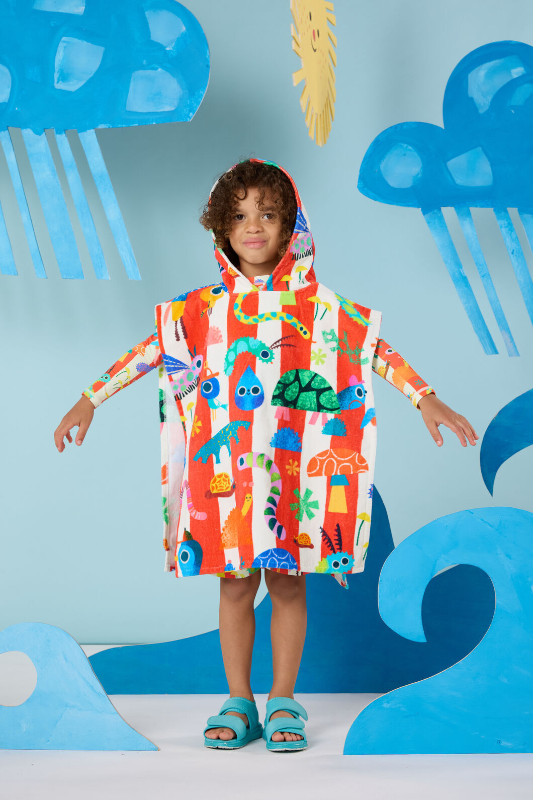 Gorman NZ - Beach Buggies Kids Poncho - multi