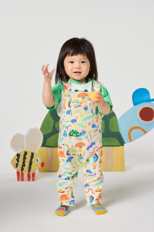 Gorman NZ - Garden Pals Baby Overalls - cream
