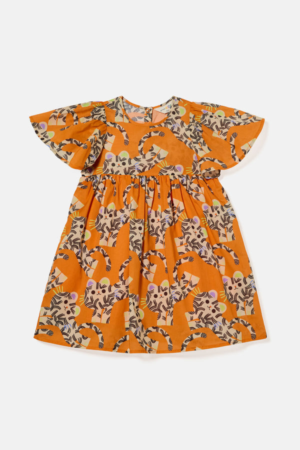 Gorman NZ - Jumping Tiger Kids Dress - orange