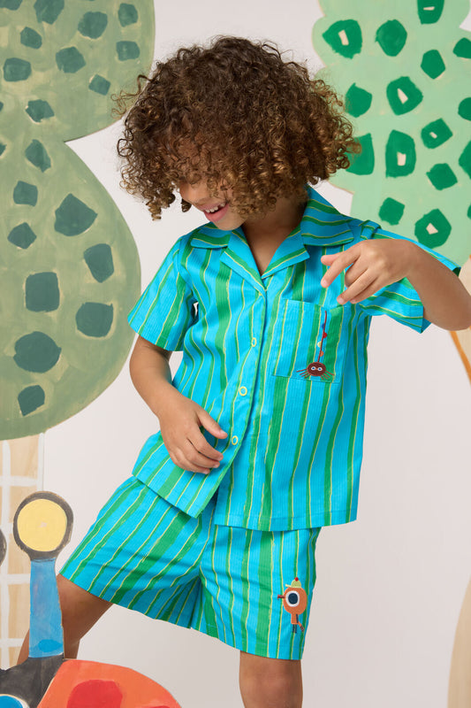 Gorman NZ - Stripe Guys Kids Shirt - blue