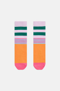 Gorman NZ - Pink Stripe Rib Kids Sock - multi