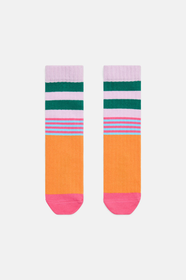 Gorman NZ - Pink Stripe Rib Kids Sock - multi