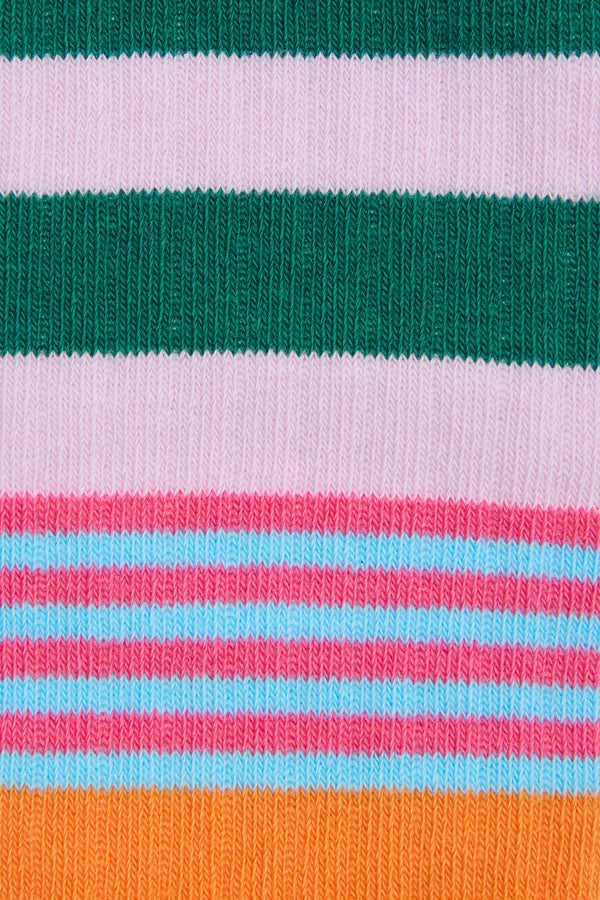 Gorman NZ - Pink Stripe Rib Kids Sock - multi