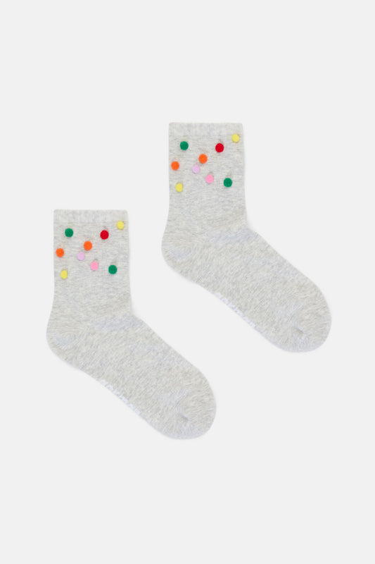 Gorman NZ - Pom Pom Grey Sock - grey-marle