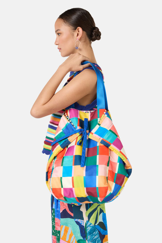 Gorman NZ - Rhapsody Check Soft Fold Tote - print