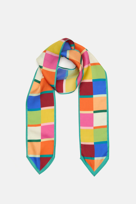 Gorman NZ - Rhapsody Check Silk Scarf - print