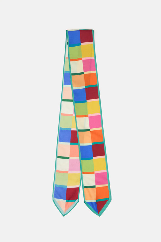 Gorman NZ - Rhapsody Check Silk Scarf - print