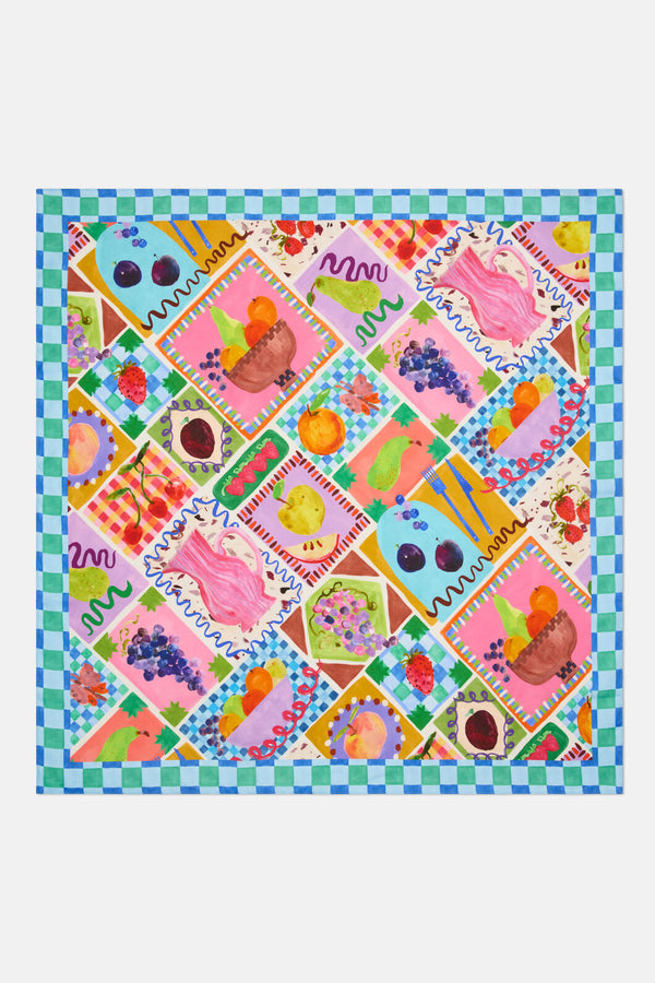 Gorman NZ - Fruit Party Square Silk Scarf - multi