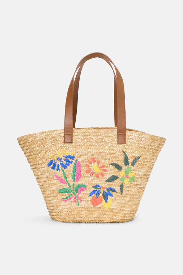 Gorman NZ - Stencil Garden Raffia Tote - multi