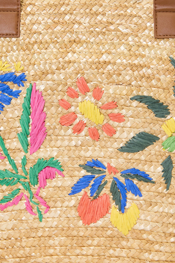 Gorman NZ - Stencil Garden Raffia Tote - multi