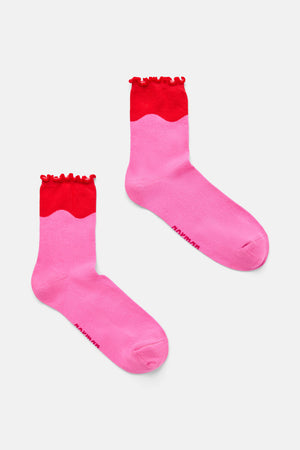 Gorman NZ - Wavy Ankle Sock Pink - multi