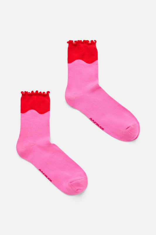 Gorman NZ - Wavy Crew Sock Pink - multi
