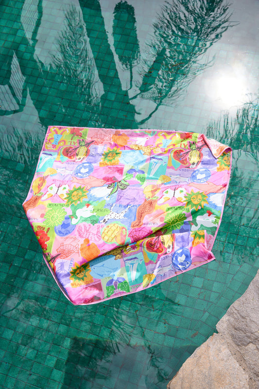 Gorman NZ - Pen Pals Square Scarf - print
