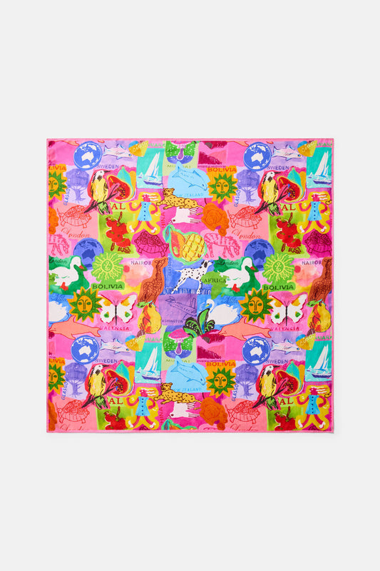 Gorman NZ - Pen Pals Square Scarf - print