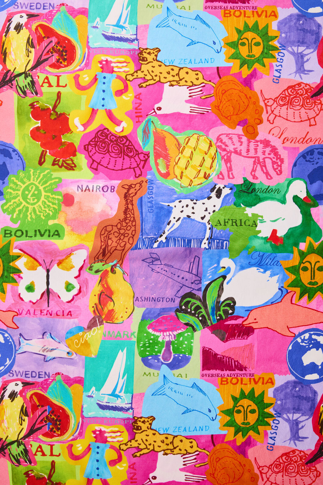 Gorman NZ - Pen Pals Square Scarf - print
