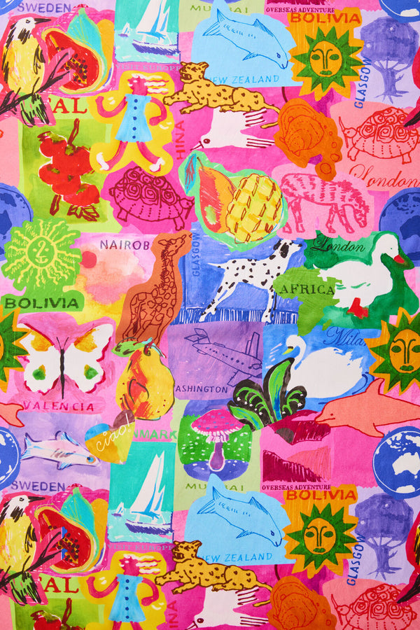 Gorman NZ - Pen Pals Square Scarf - print