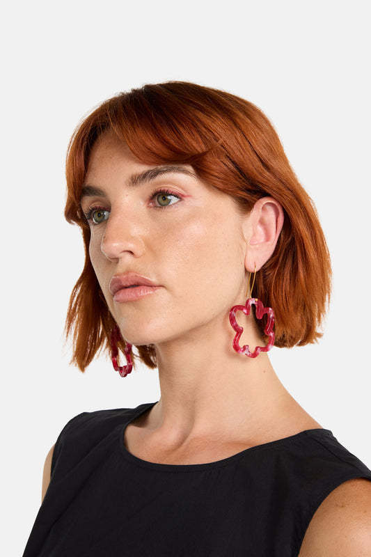 Gorman NZ - Mega Daisy Earrings Orange - red