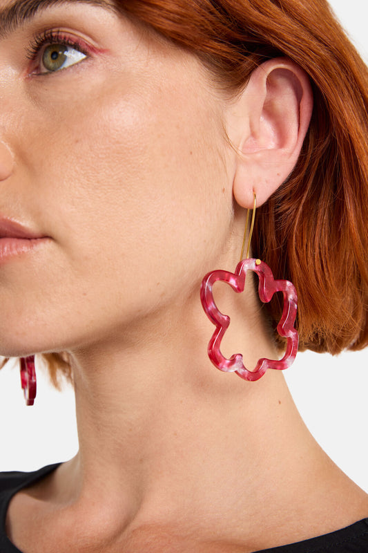Gorman NZ - Mega Daisy Earrings Orange - red