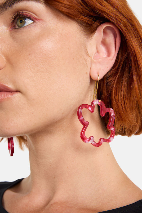 Gorman NZ - Mega Daisy Earrings Orange - red