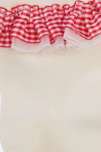 Gorman NZ - Cream Gingham Ruffle Sock - multi