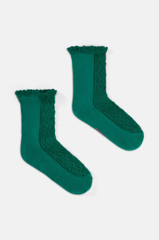 Gorman NZ - Lace Crew Socks W Green - green