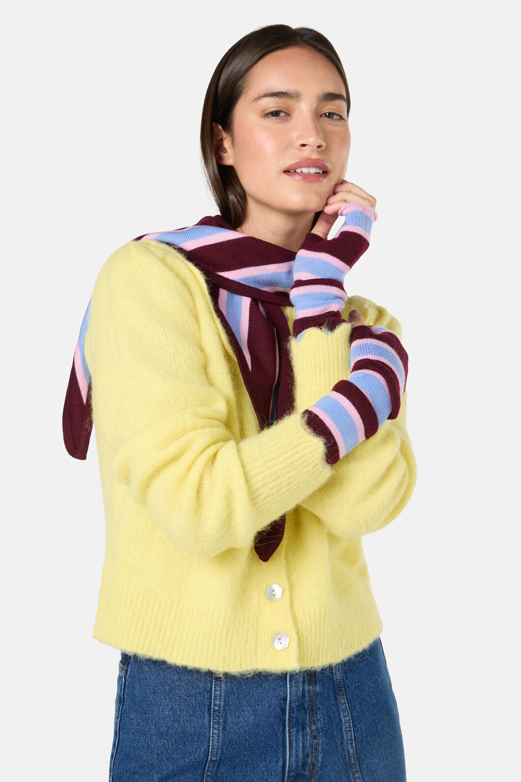 Gorman NZ - Seedlings Wrist Warmers - stripe